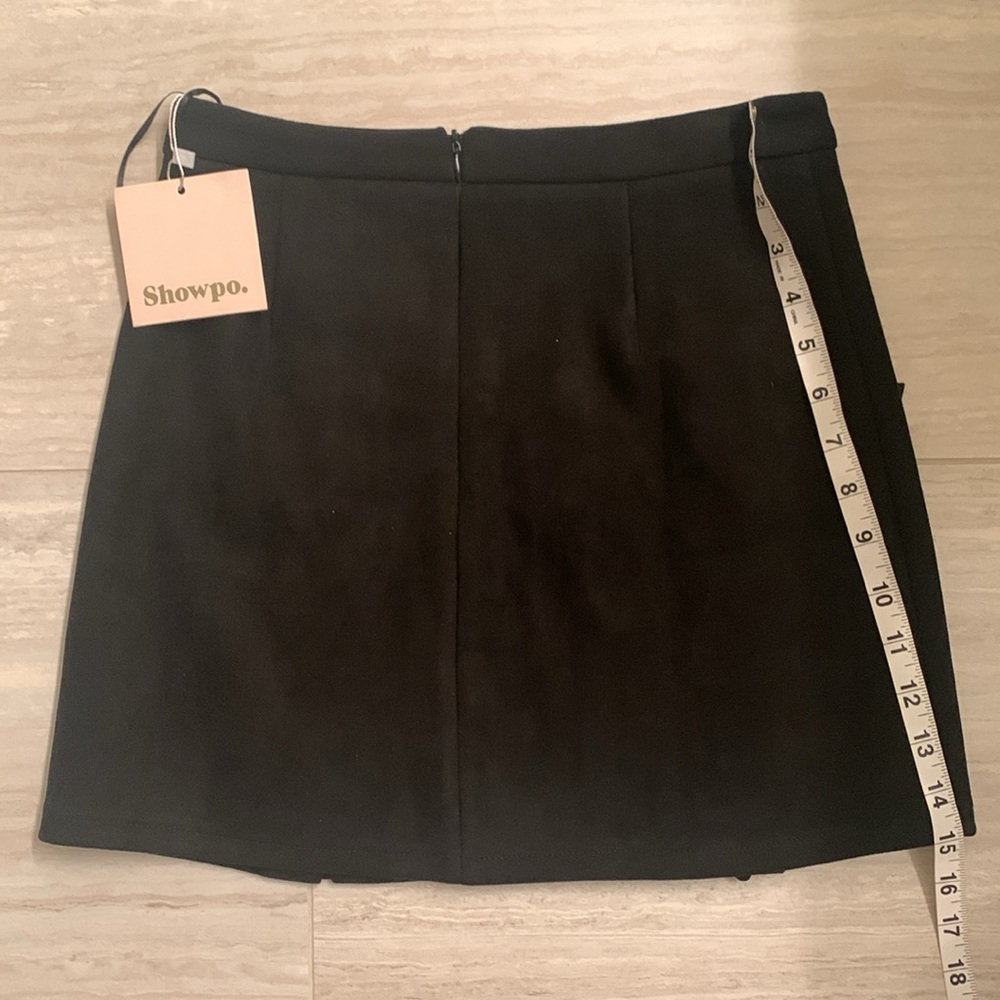 Showpo INSIDE VOICES SKIRT IN BLACK SUEDETTE - Picture 10 of 10